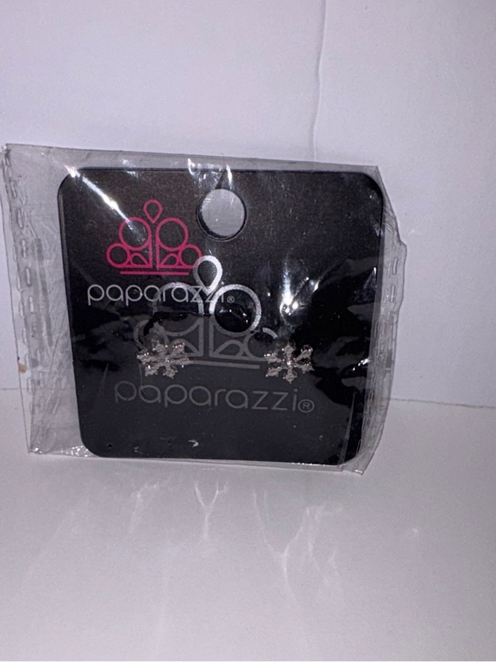 Paparazzi Silver Snowflake Sparkle Stud Earrings